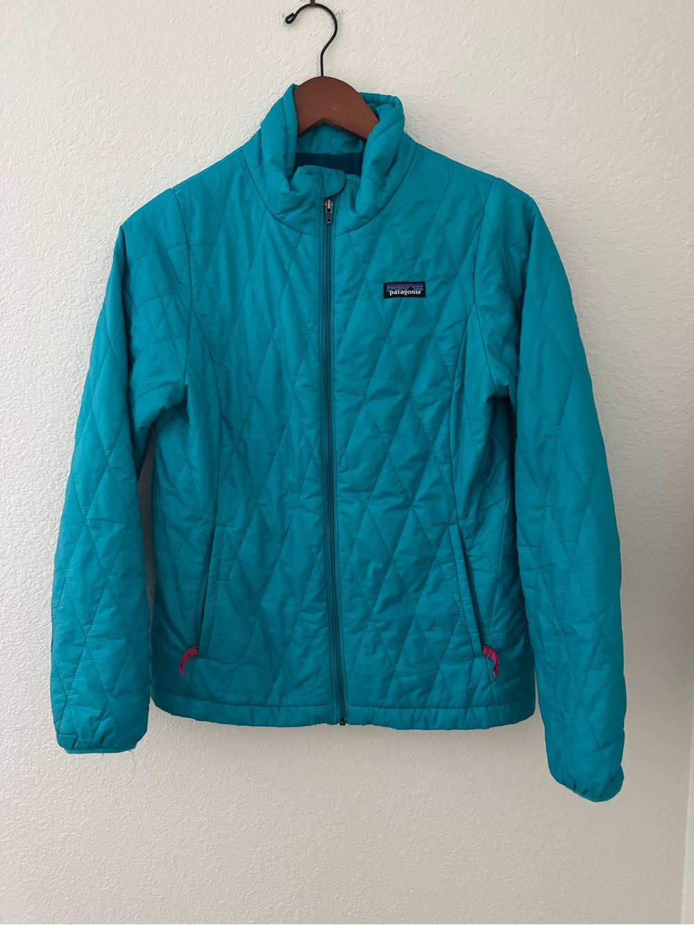 Patagonia Teal Quilted Zip-Up Jacket